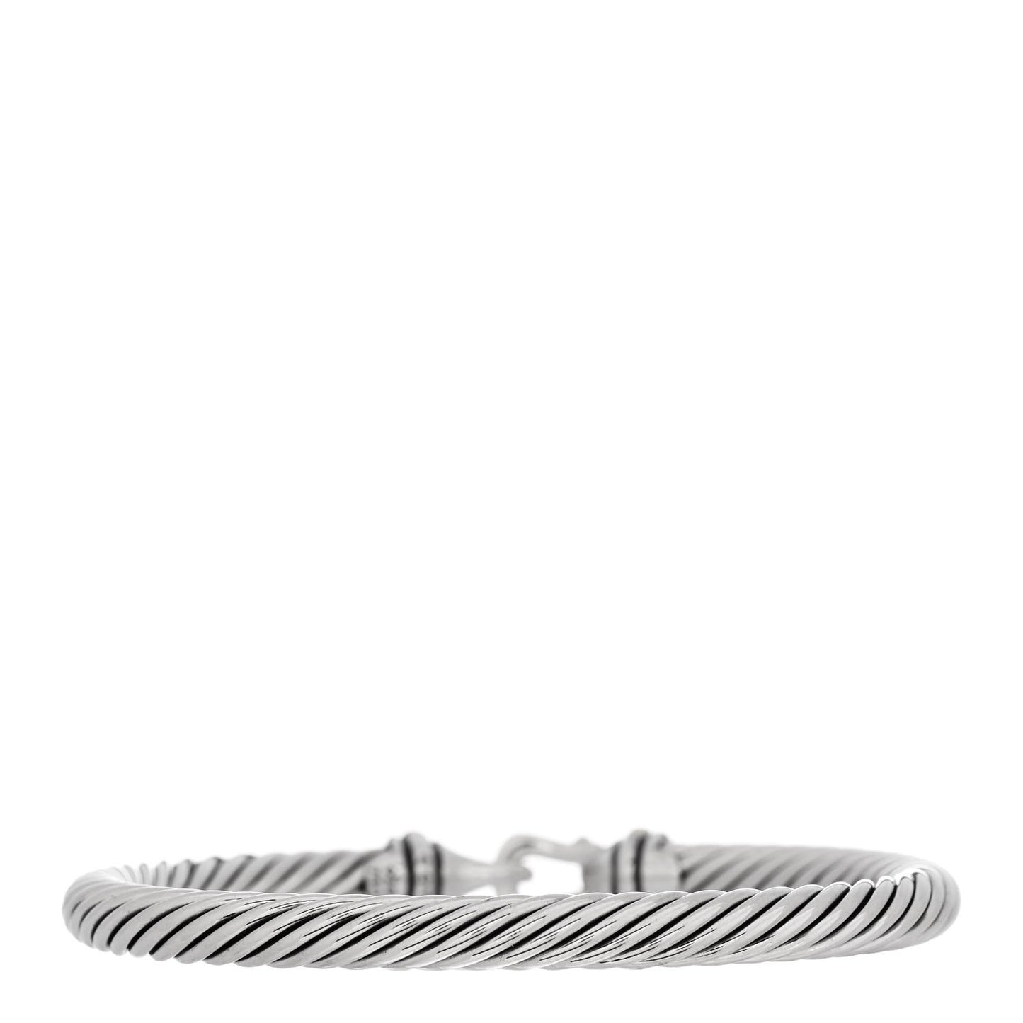 Sterling Silver 18K Yellow Gold 5mm Cable Classic Buckle Bracelet