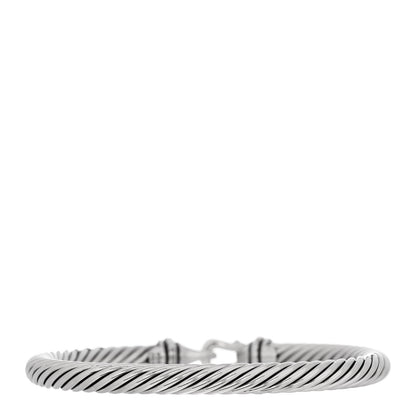 David Yurman Sterling Silver 18K Yellow Gold 5mm Cable Classic Buckle Bracelet 2 of 3