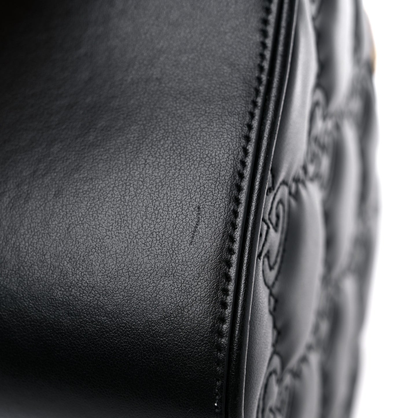 Calfskin GG Matelasse Shoulder Bag Black Natural