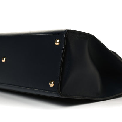 Gucci Calfskin Medium Padlock Signature Top Handle Bag Navy 10 of 14