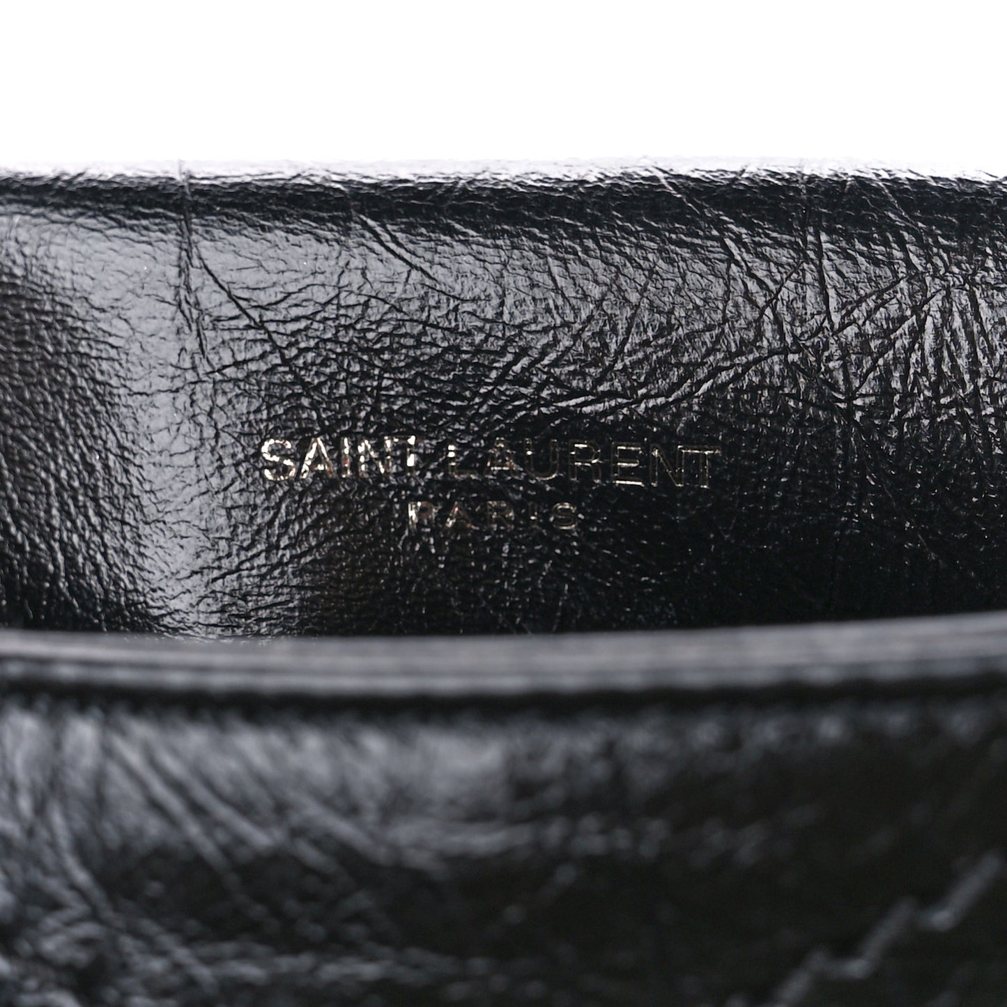Crinkled Calfskin Matelasse Monogram Medium Niki Chain Satchel Black