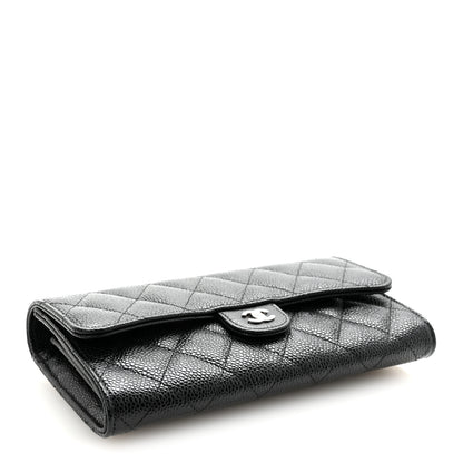 Chanel Caviar Quilted Large Gusset Flap Wallet Black 4 of 9