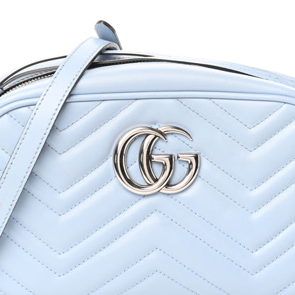 Gucci Calfskin Matelasse Small GG Marmont Chain Shoulder Bag Porcelain Light Blue 7 of 9