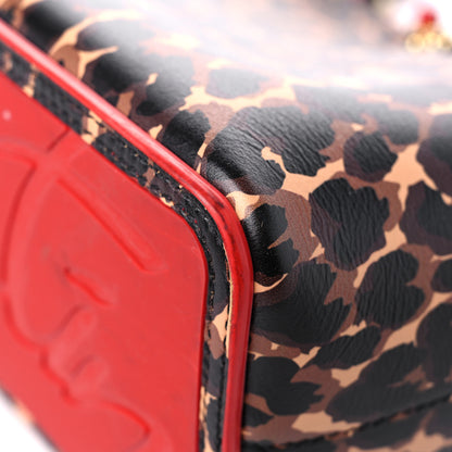 Christian Louboutin Calfskin Leopard Print Spikes Small East West Cabata Tote Brown 10 of 17