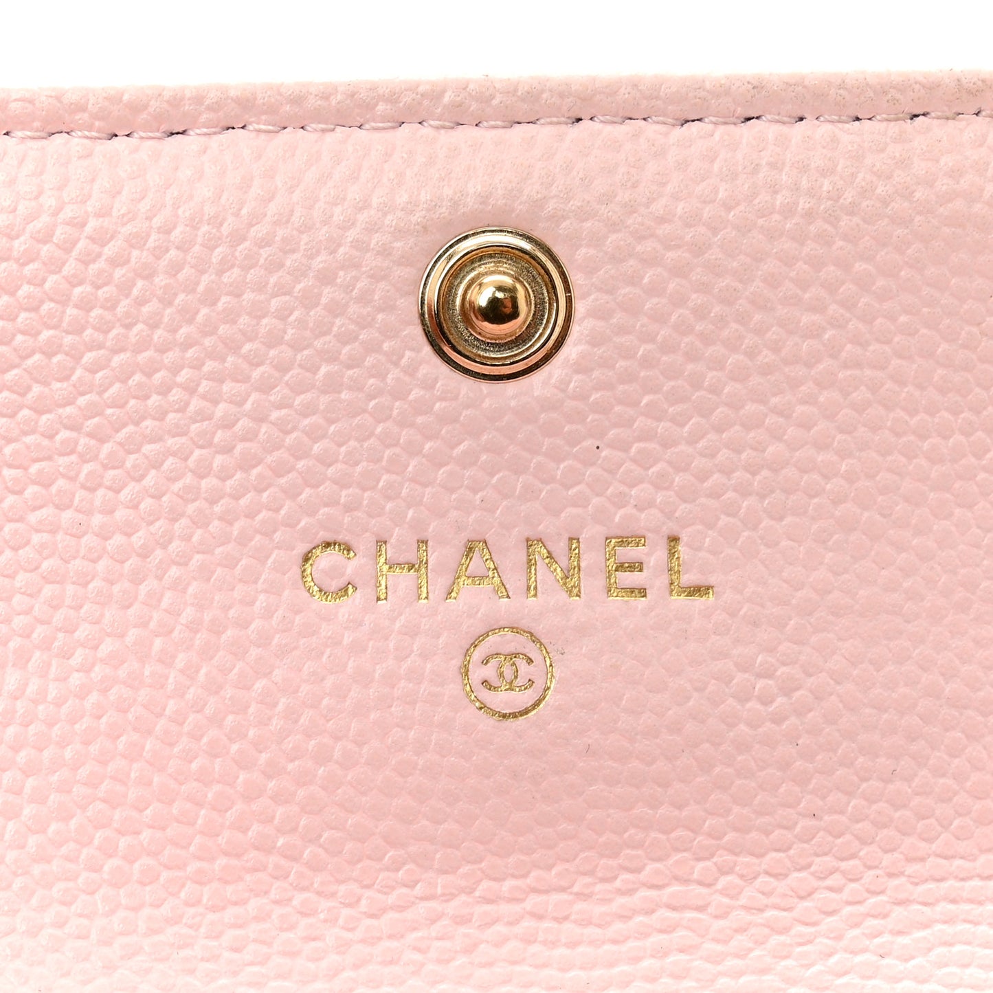 Caviar Quilted Crystal CC Flap Card Holder Pink