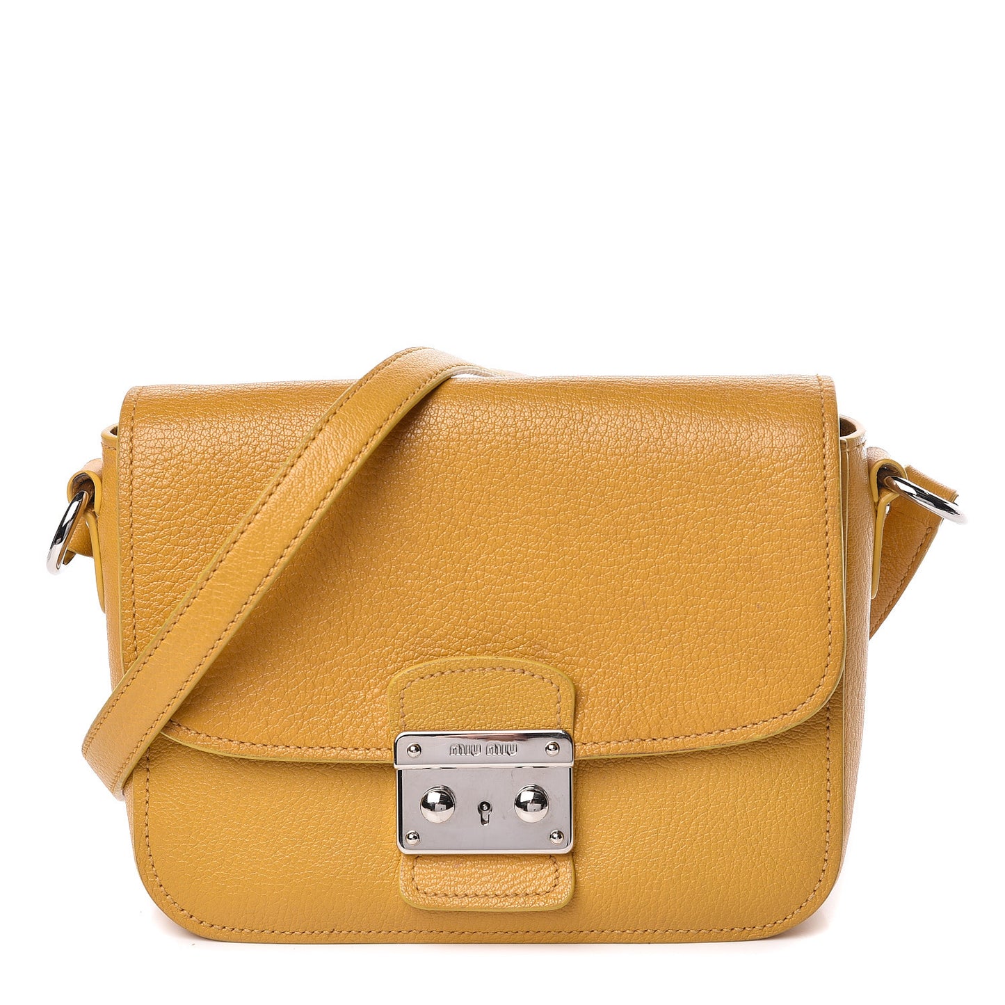 Goatskin Madras Shoulder Bag Yellow
