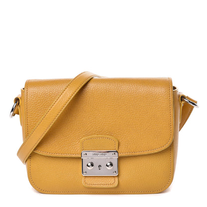 Miu Miu Goatskin Madras Shoulder Bag Yellow 1 of 18
