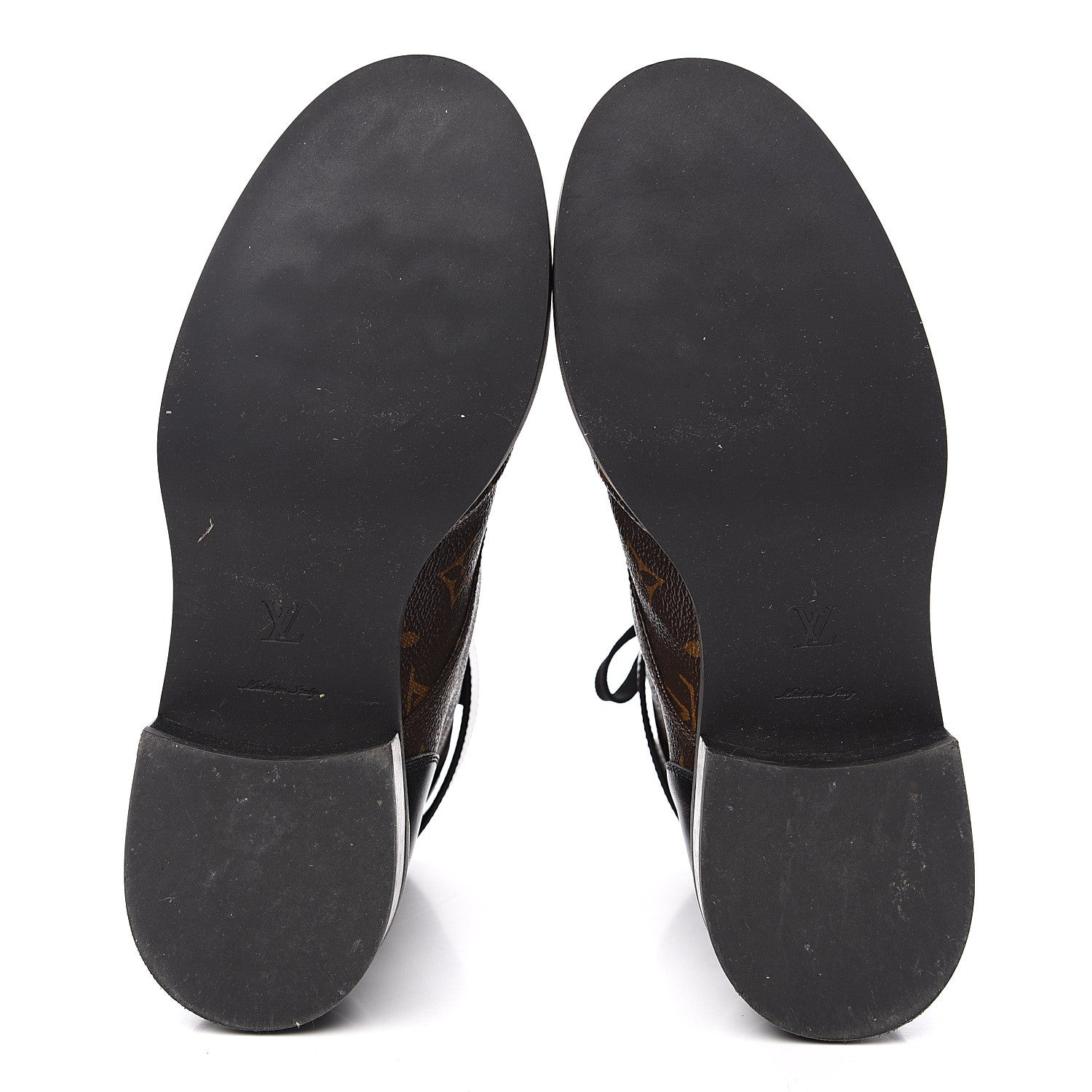 Louis Vuitton Calfskin Monogram Wonderland Flat Ranger Boots 38 Black 5 of 8