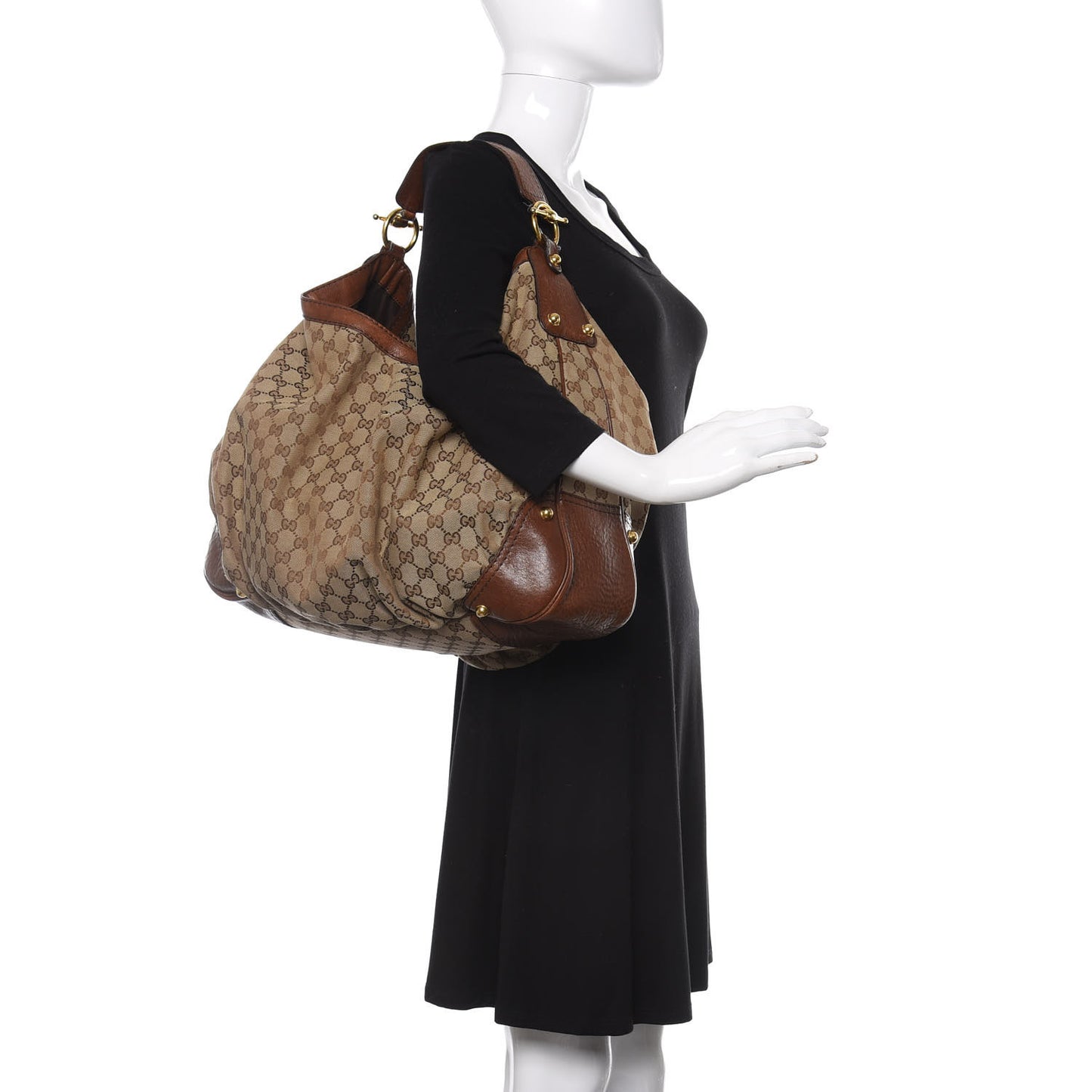 Monogram Large Jockey Hobo Brown