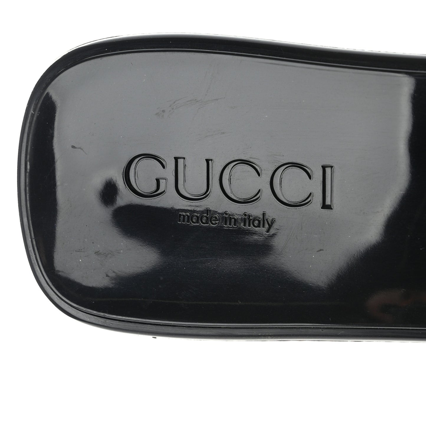 Rubber Gucci Logo Womens Platform 20/60mm Slide Sandals 37 Black