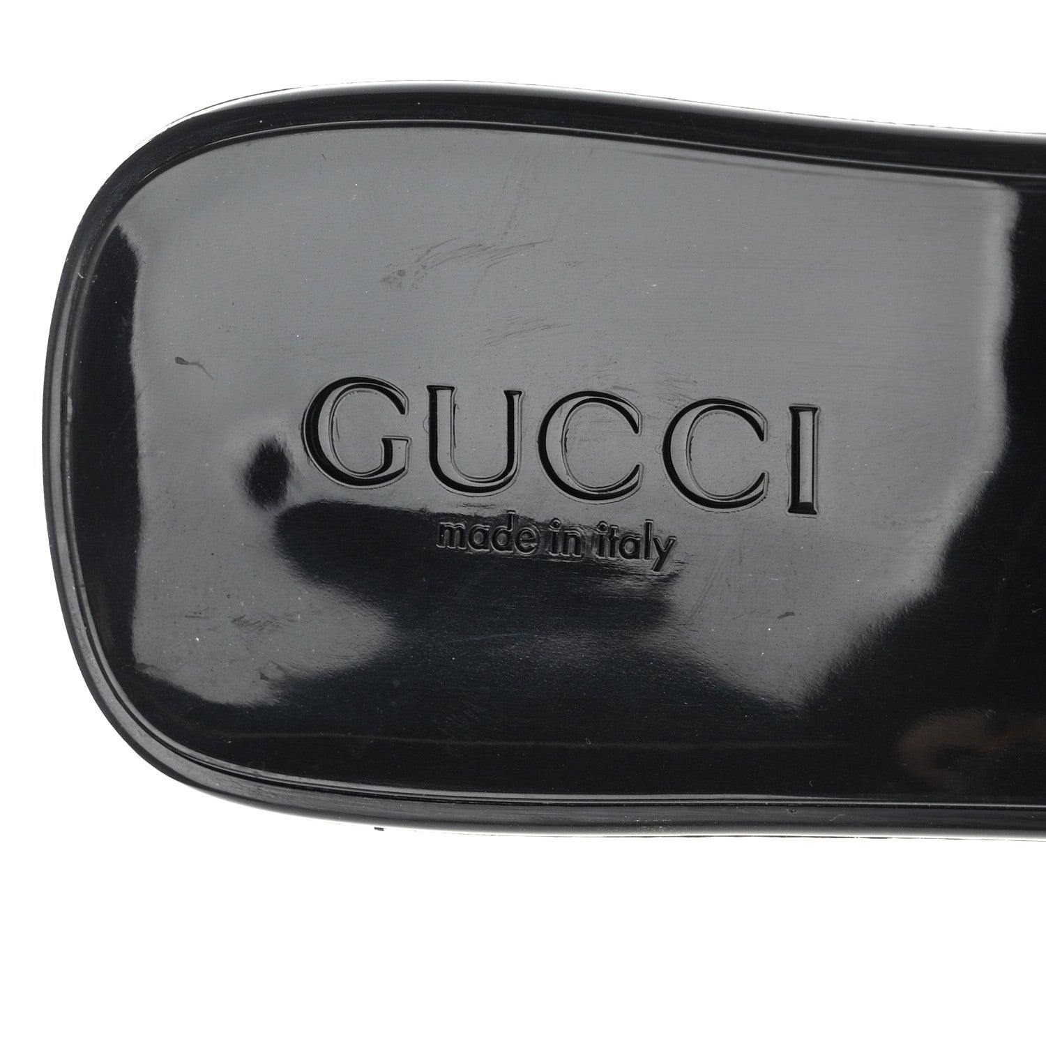 Gucci Rubber Gucci Logo Womens Platform 20/60mm Slide Sandals 37 Black 7 of 9