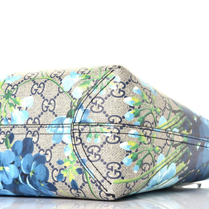 Gucci GG Supreme Monogram Blooms Small Reversible Tote Beige Blue Navy 15 of 16