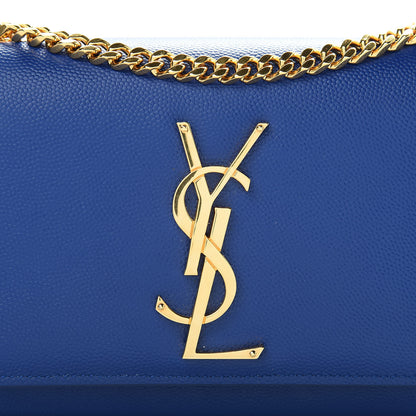 Saint Laurent Grain De Poudre Small Classic Monogram Kate Satchel Royal Blue 8 of 10
