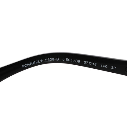 Chanel Crystal Baguette Polarized Square Sunglasses 5308-B Black 3 of 6