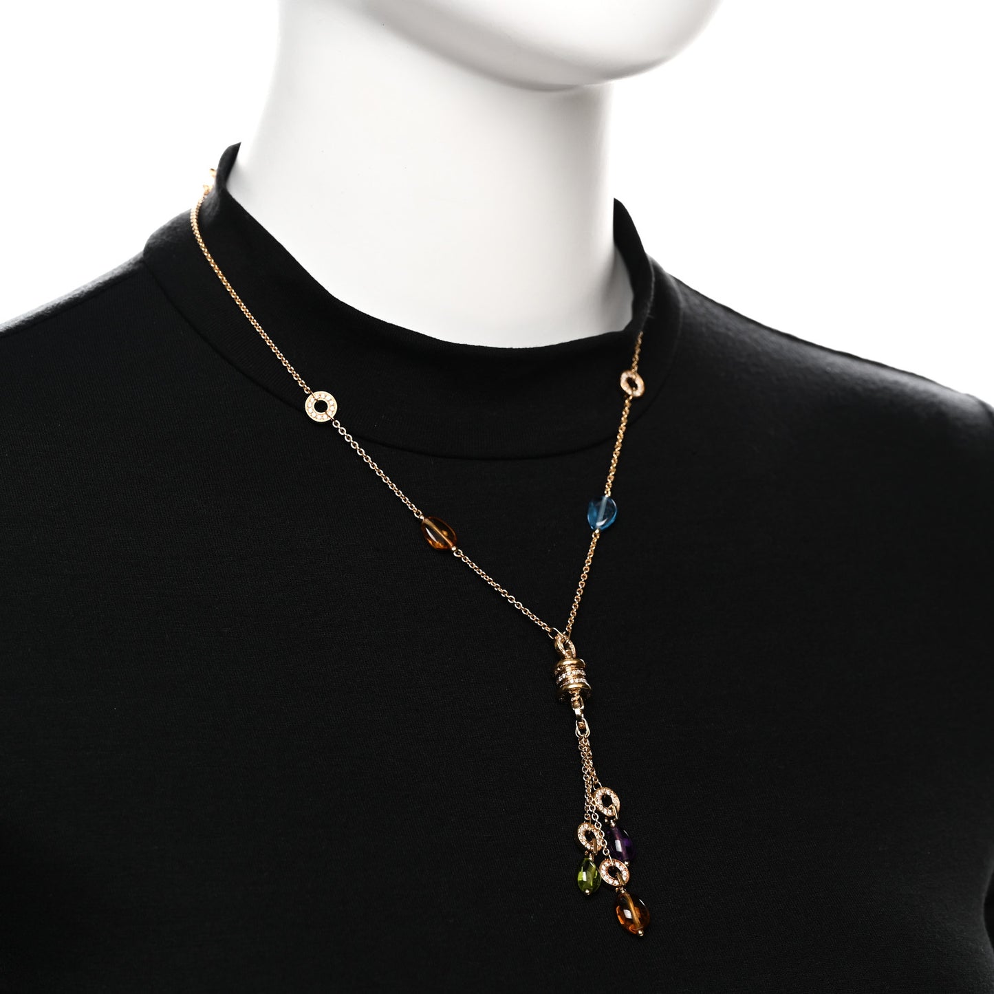 18K Yellow Gold Diamond Multi-Gemstone B.Zero Lavallier Necklace