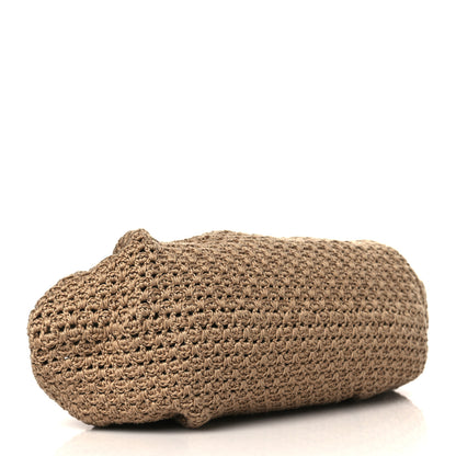 Fendi Intreccio Macrame Braided Shell Clutch Sand 4 of 9