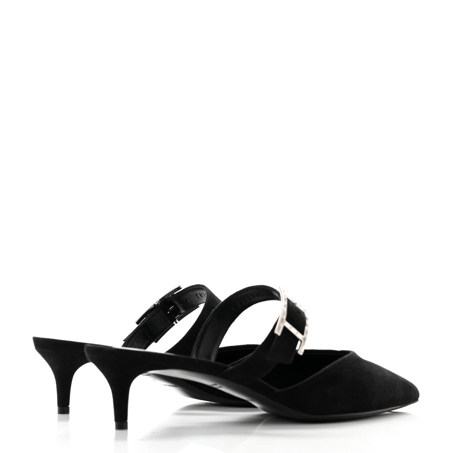 Hermes Suede Goatskin Blink Mules 39 Black 4 of 7