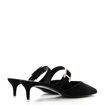 Hermes Suede Goatskin Blink Mules 39 Black 4 of 7