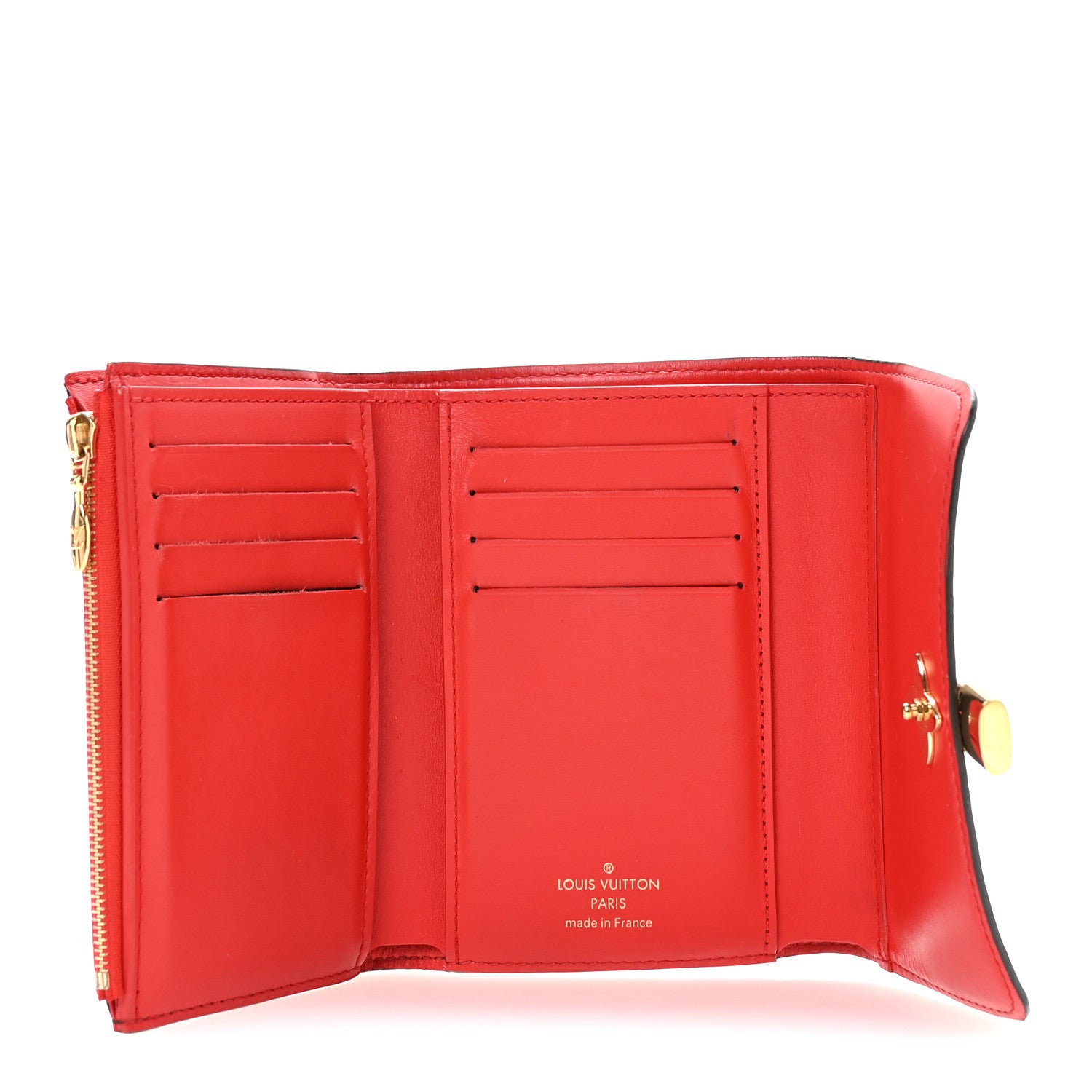 Louis Vuitton Monogram Flower Lock Compact Wallet Coquelicot 5 of 8