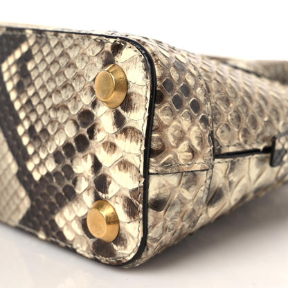 Balenciaga Python Logo XXS Ville Top Handle Bag Black Beige 8 of 18