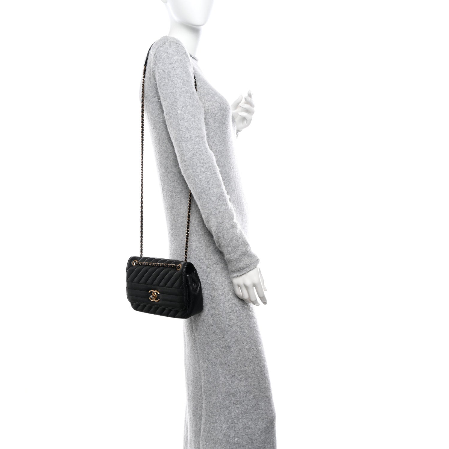 Chanel Shiny Goatskin Diagonal Quilted Small Flap Black 2 of 14