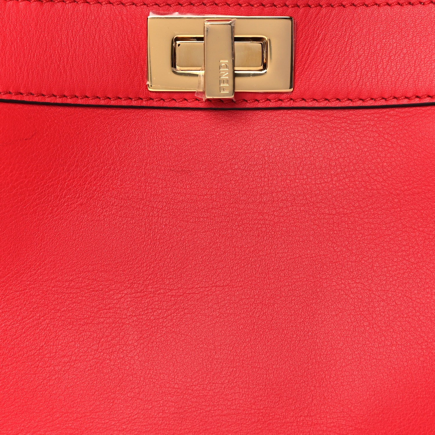 Fendi Vitello Seta Nappa Chinese Valentines Day Karligraphy Small Peekaboo I SEE U Satchel Rosso Cardinale Panna 7 of 9