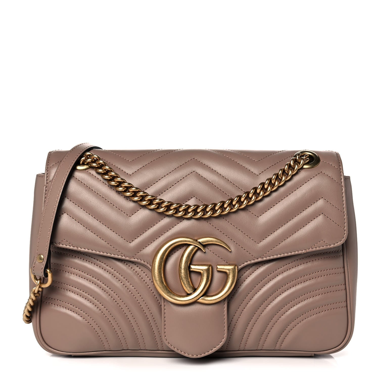 Gucci Calfskin Matelasse Medium GG Marmont Shoulder Bag Porcelain Rose 1 of 11