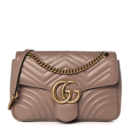 Gucci Calfskin Matelasse Medium GG Marmont Shoulder Bag Porcelain Rose 1 of 11