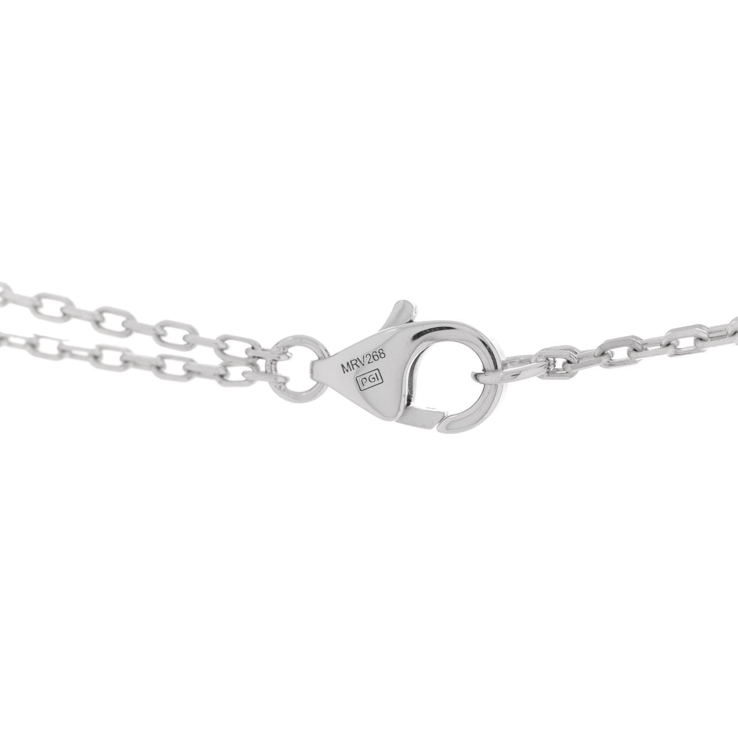 Cartier 18K White Gold 2 Diamond LOVE Necklace 5 of 7