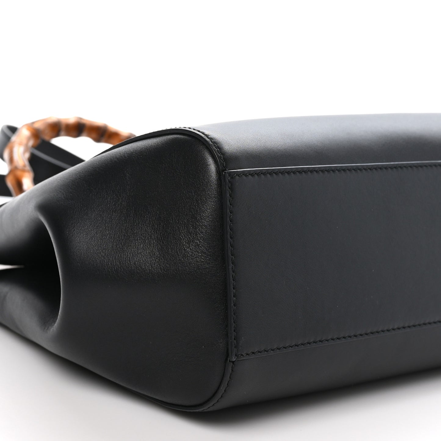 Nappa Bamboo Medium Nymphaea Top Handle Bag Black
