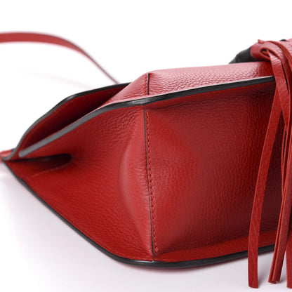 Gucci Pebbled Calfskin Medium Bamboo Daily Flap Shoulder Bag Red 6 of 10