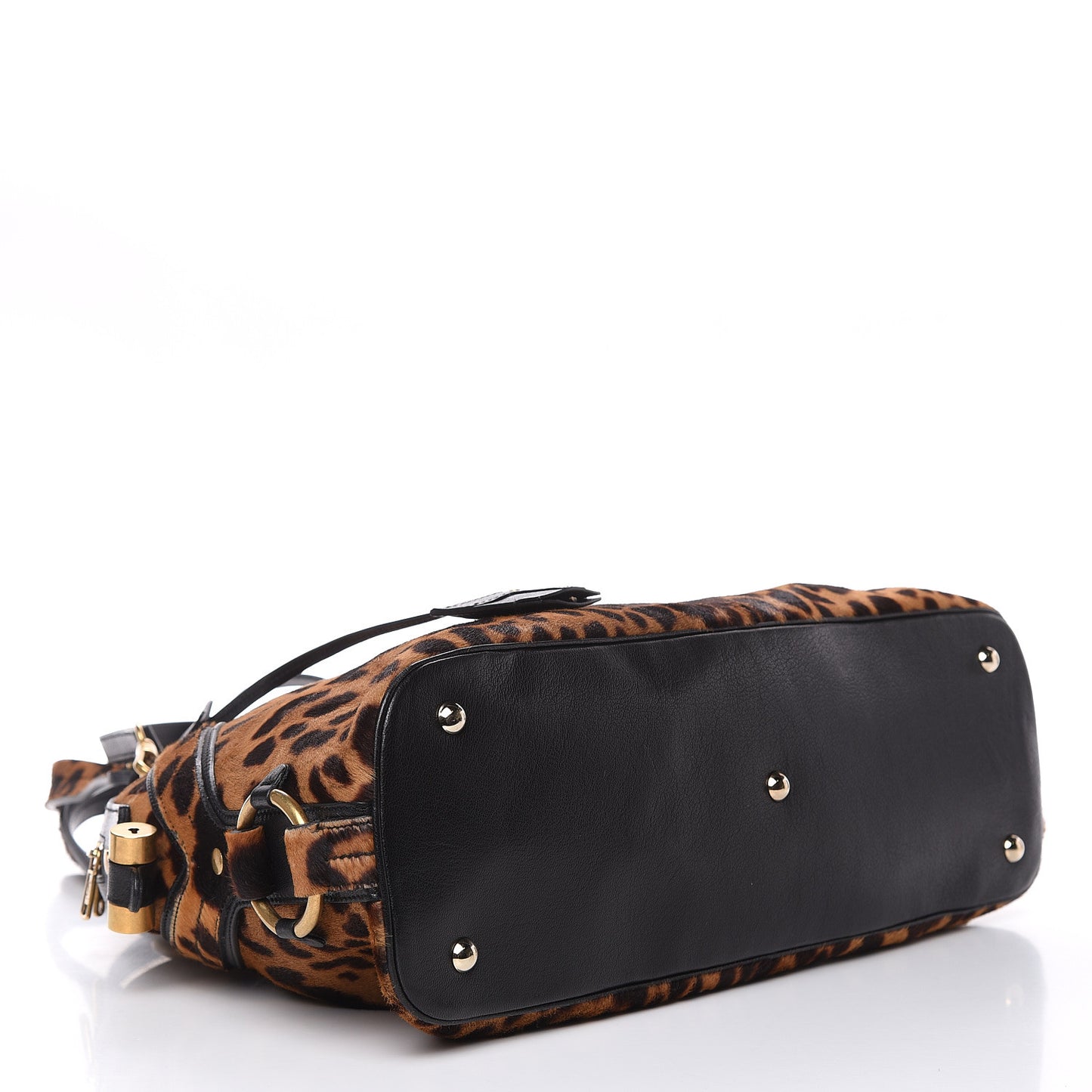 Calf Hair Leopard Print Large Fauve Black