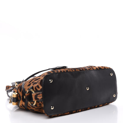 Saint Laurent Calf Hair Leopard Print Large Fauve Black 4 of 12