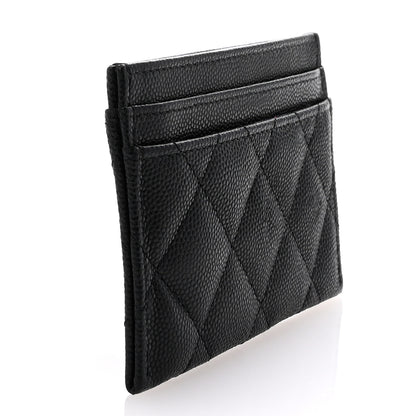 Chanel Caviar Quilted Hammered CC Card Holder Black 3 of 9
