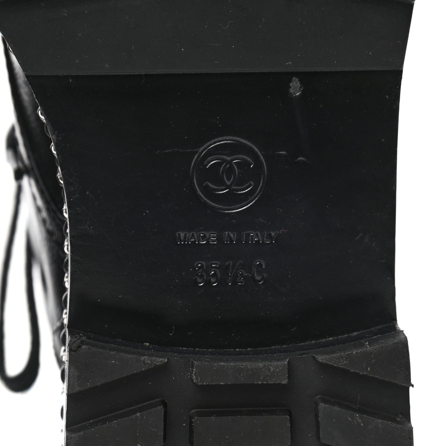 Chanel Crackled Calfskin Velvet Pearl Combat Short Boots 35.5 Black 6 of 9