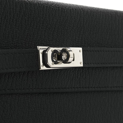 Hermes Chevre Mysore Kelly Longue Wallet Black 10 of 12