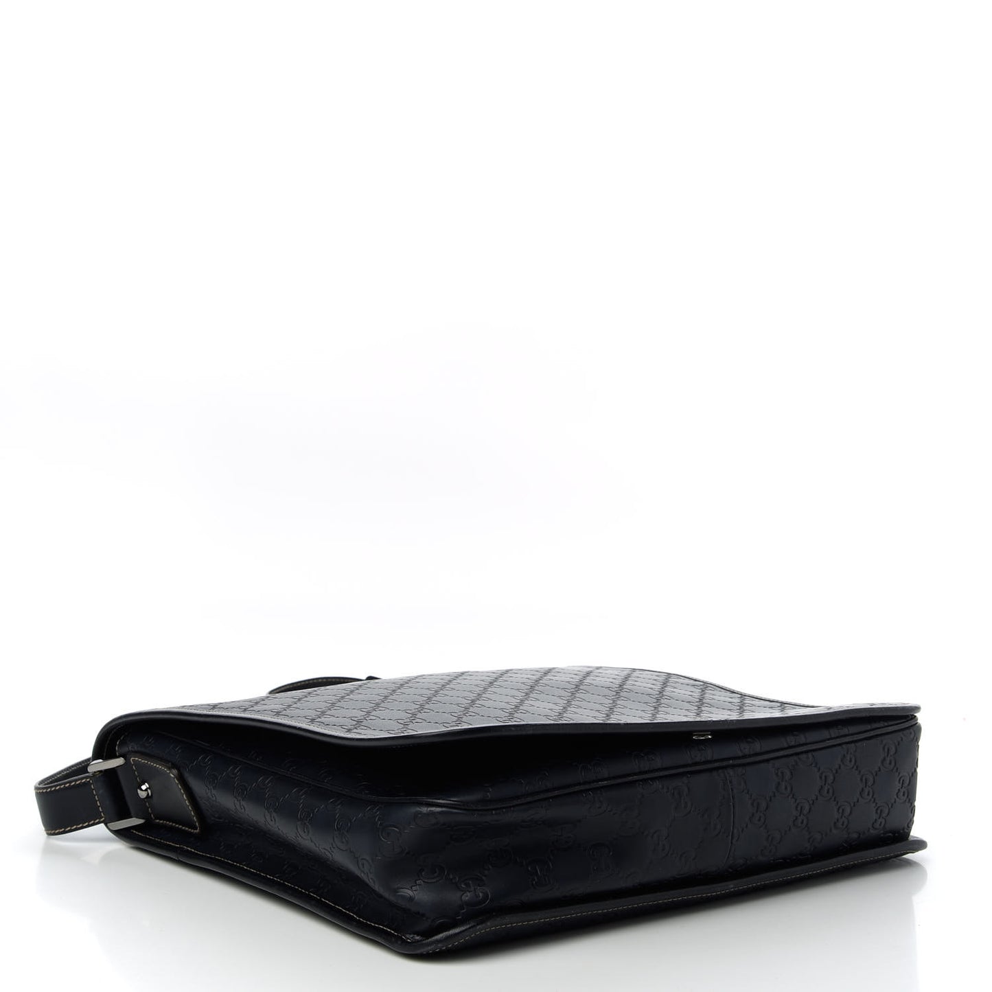 Guccissima Large Flap Messenger Bag Navy