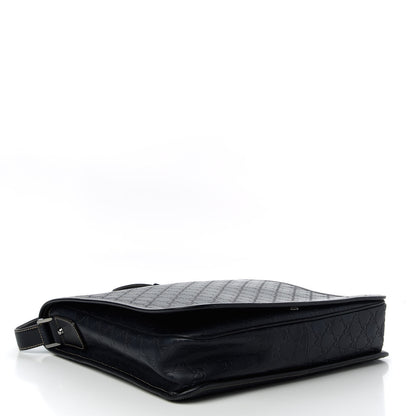 Gucci Guccissima Large Flap Messenger Bag Navy 4 of 10