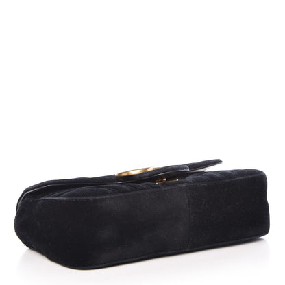 Gucci Velvet Matelasse Mini GG Marmont Shoulder Bag Black 4 of 8