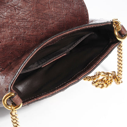 Gucci Ostrich Small 1973 Chain Shoulder Bag 5 of 8