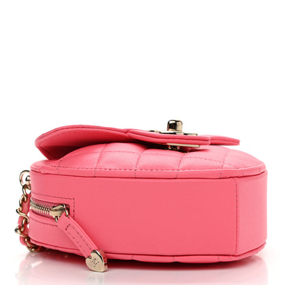 Chanel Lambskin Quilted CC In Love Heart Clutch With Chain Pink 4 of 11