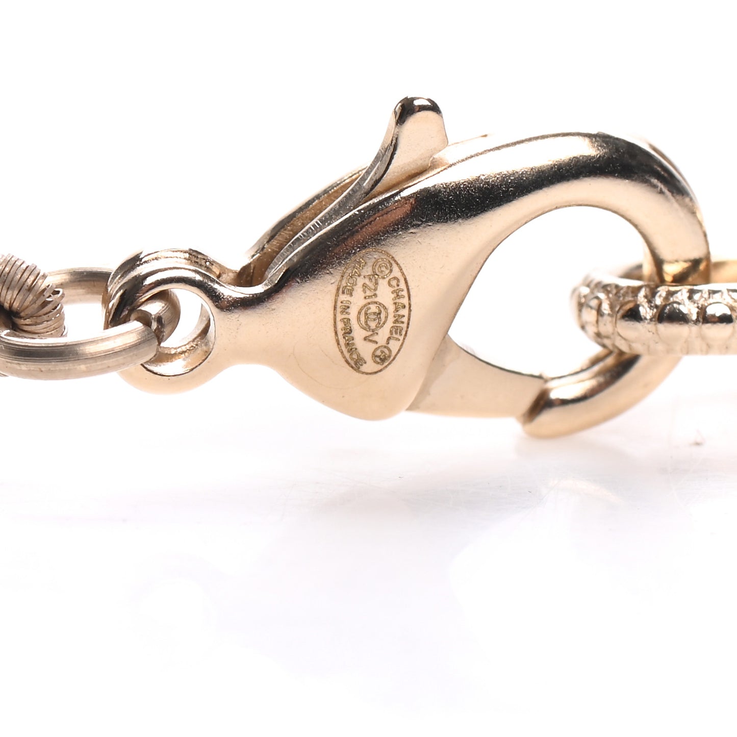 Pearl CC 100th Anniversary Necklace Light Gold