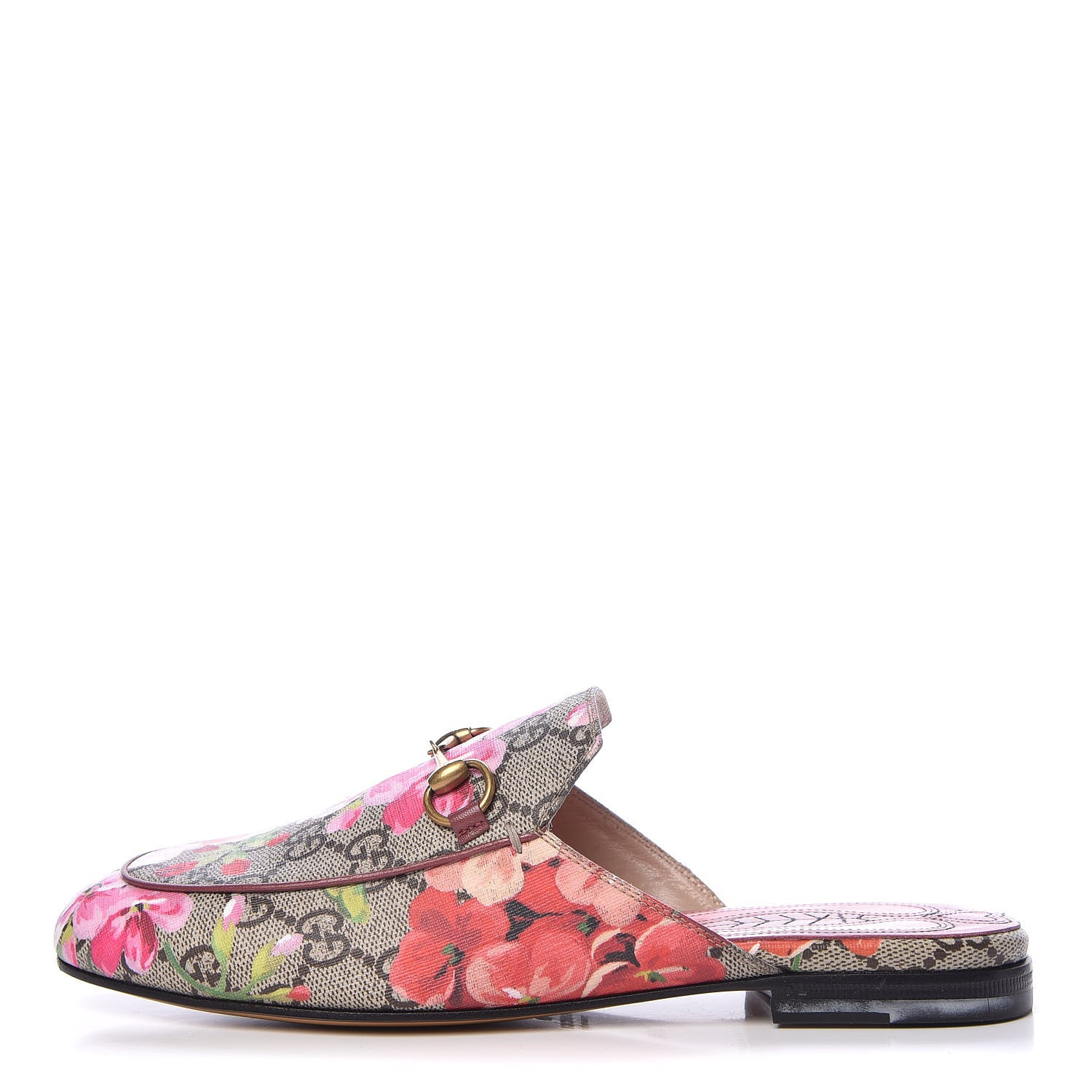 Gucci GG Supreme Monogram Blooms Womens Princetown Slippers 36.5 Beige Multicolor Dry Rose 1 of 12