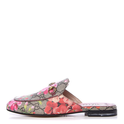 Gucci GG Supreme Monogram Blooms Womens Princetown Slippers 36.5 Beige Multicolor Dry Rose 1 of 12