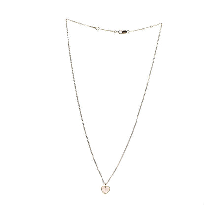 Van Cleef & Arpels 18K Yellow Gold Mother of Pearl Sweet Alhambra Heart Pendant Necklace 2 of 6