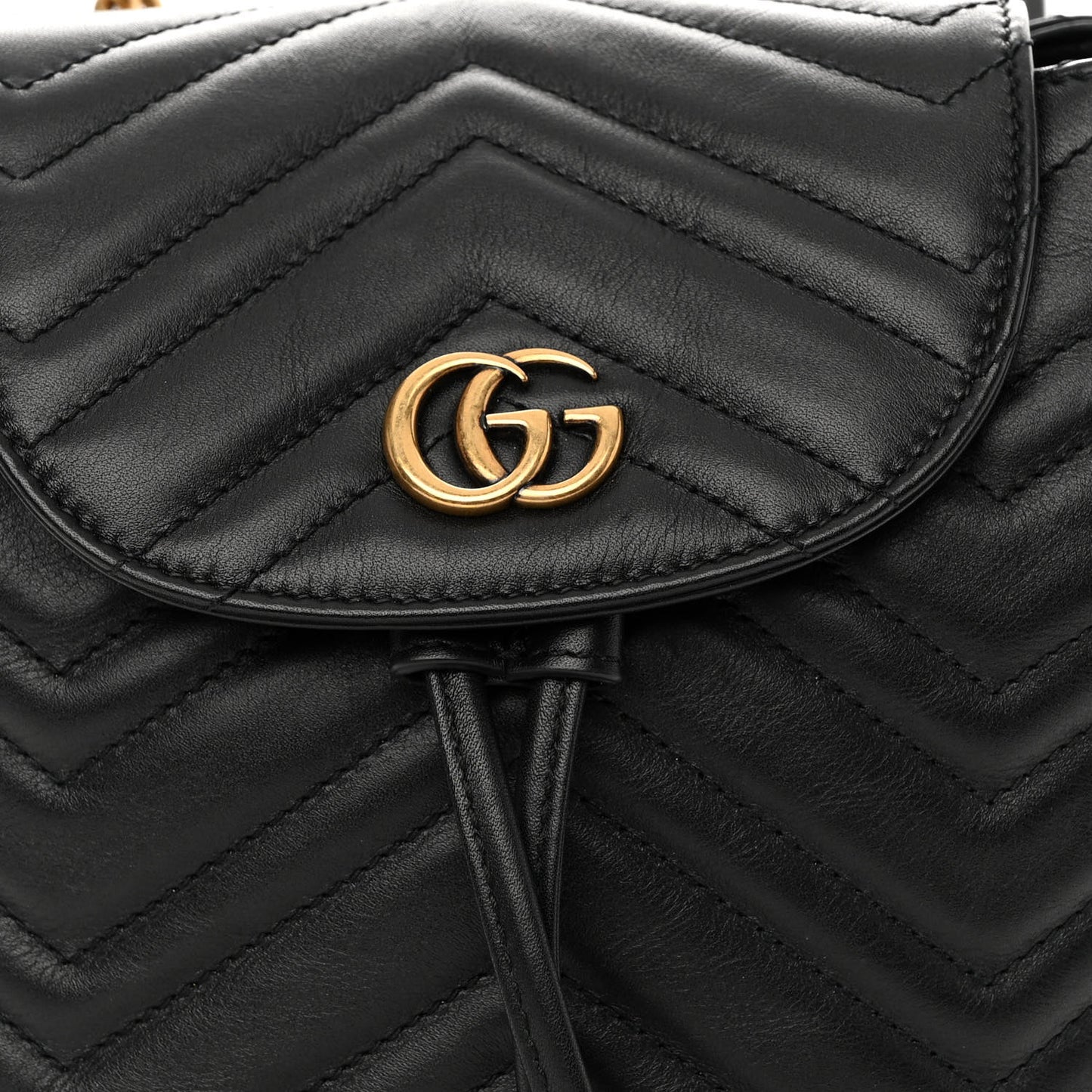 Calfskin Matelasse GG Marmont Flap Backpack Black