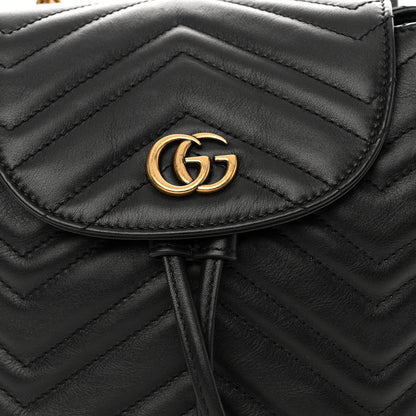 Gucci Calfskin Matelasse GG Marmont Flap Backpack Black 8 of 10