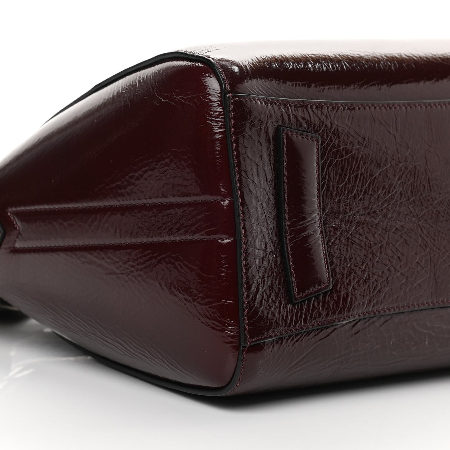 Crinkled Patent Calfskin Small Antigona Aubergine