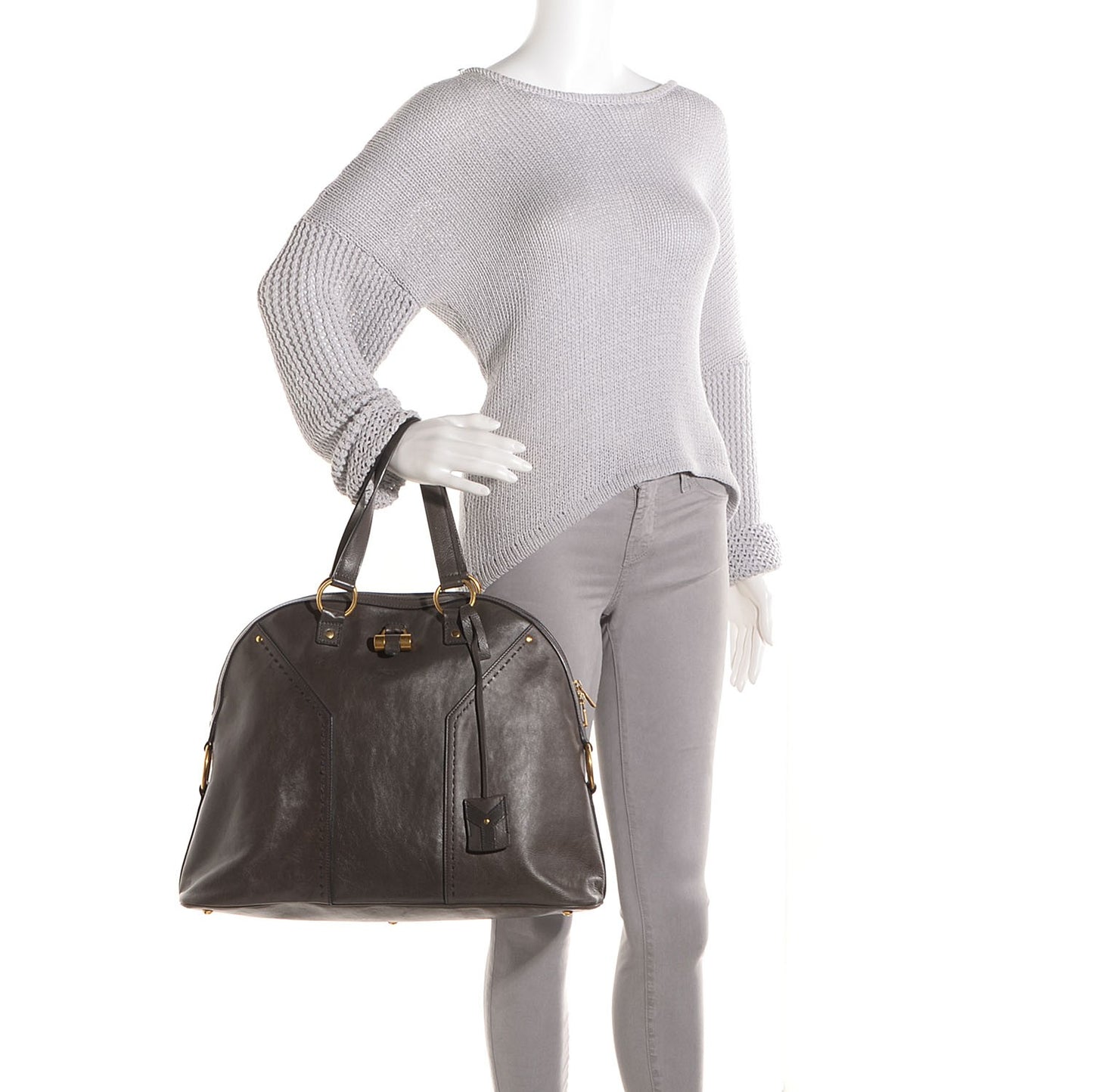 Calfskin Oversized Muse Grey