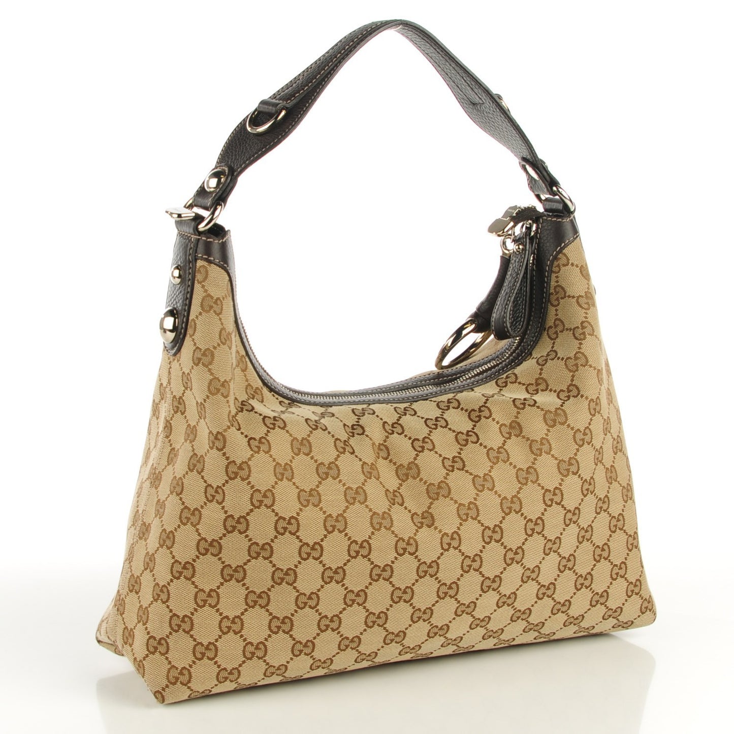Monogram Medium Icon Bit Hobo Dark Brown
